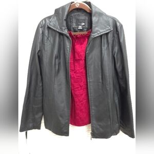 east 5th Genuine 100% NAPA Black Leather Womens Jacket Zip Up Small EUC